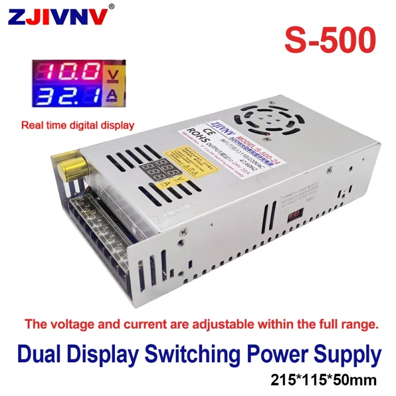 Импульсный источник питания 500 Вт Регулируемый ток напряжения 0-12 В 24 36 48 60 80 с