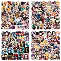 a0010 50pcs anime demon slayer graffiti stickers for laptop luggage bicycle car skateboard computer waterproof decal toys