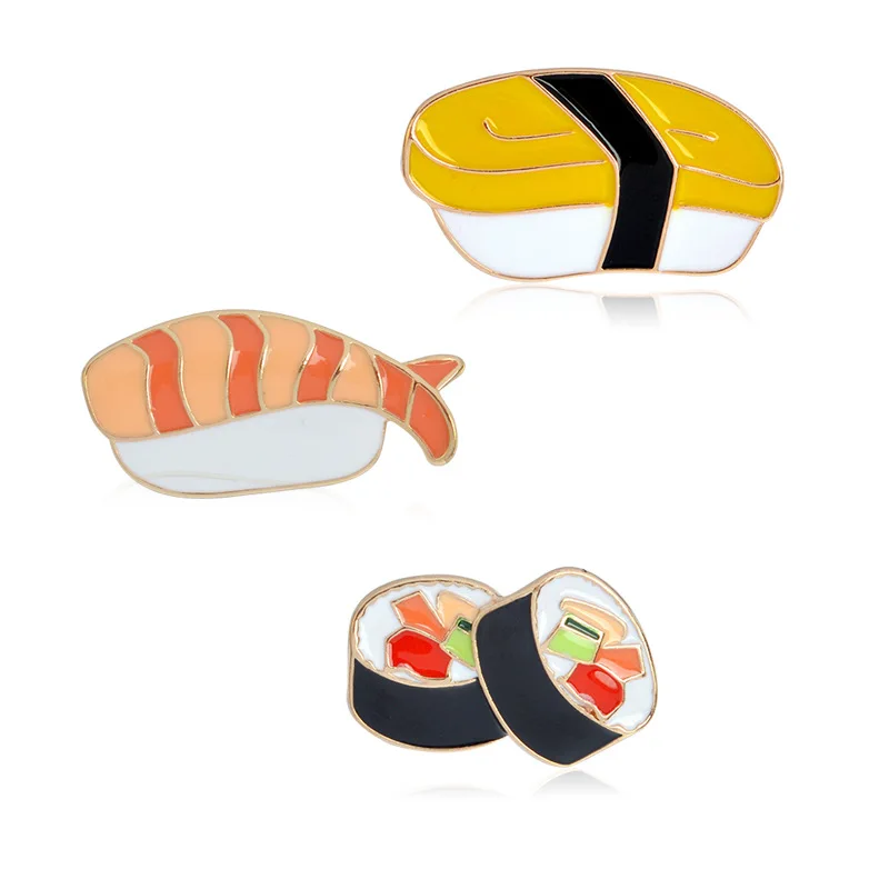 

Creative Seaweed Rice Sushi Bento Dripping Oil Cartoon Brooch Lapel Pin