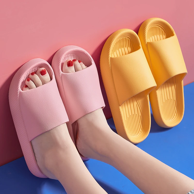 

Men's Slippers Thick Platform Bathroom Home Slippers Women Soft Sole EVA Indoor Slides Woman Sandals Summer Non-slip Flip Flops
