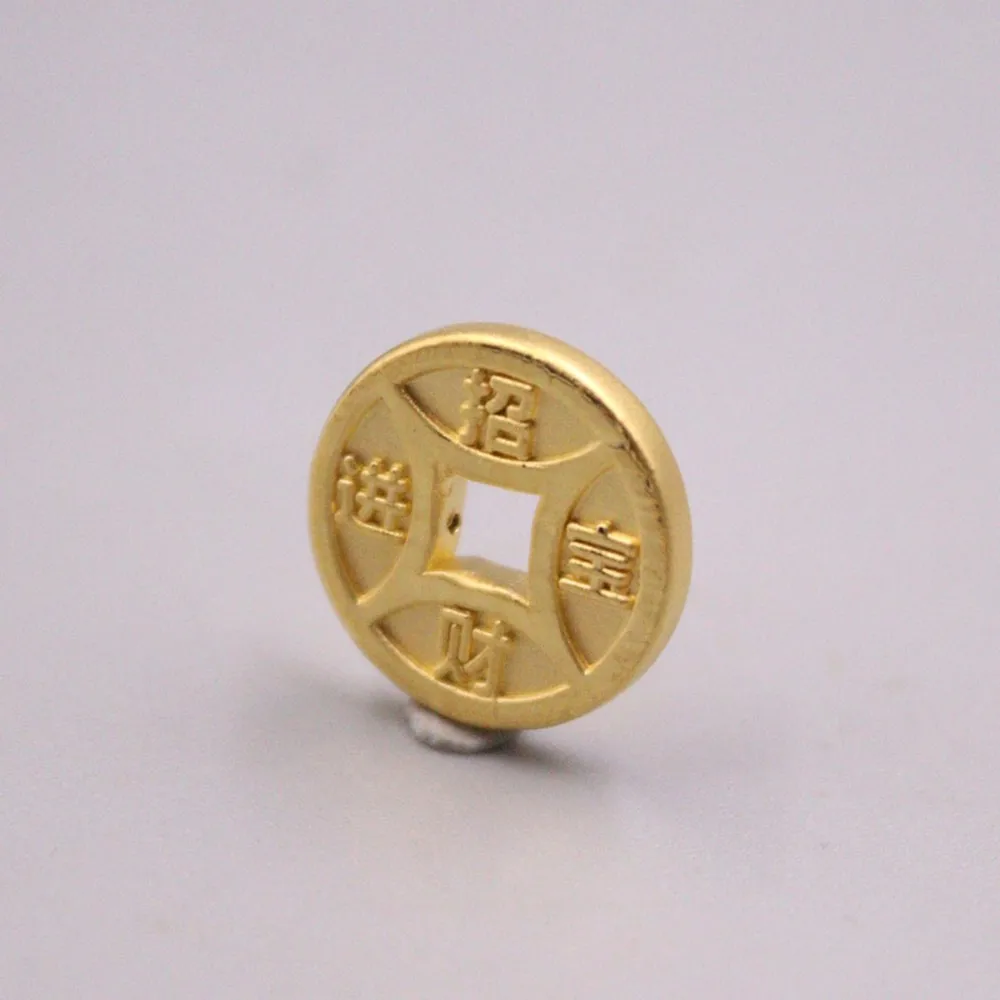 1 шт. настоящий чистый 999 желтые золотые бусины 24K Счастливый 3D Герой богатый