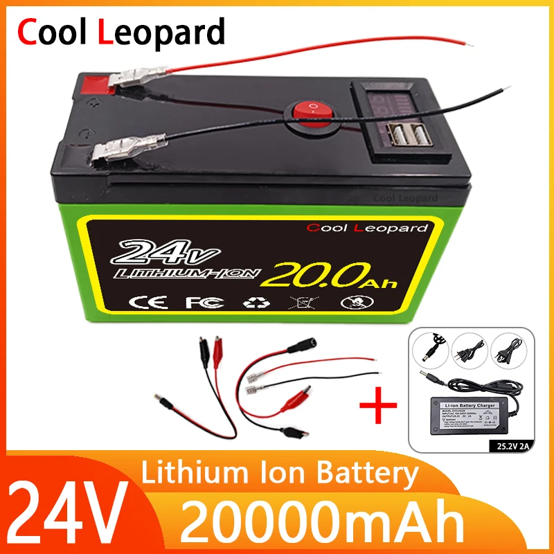 

Large Capacity Boxed 24V 20000mAH Lithium Battery Built-In BMS Battery USB For Outdoor LED Lamp Mobile Power Supply.