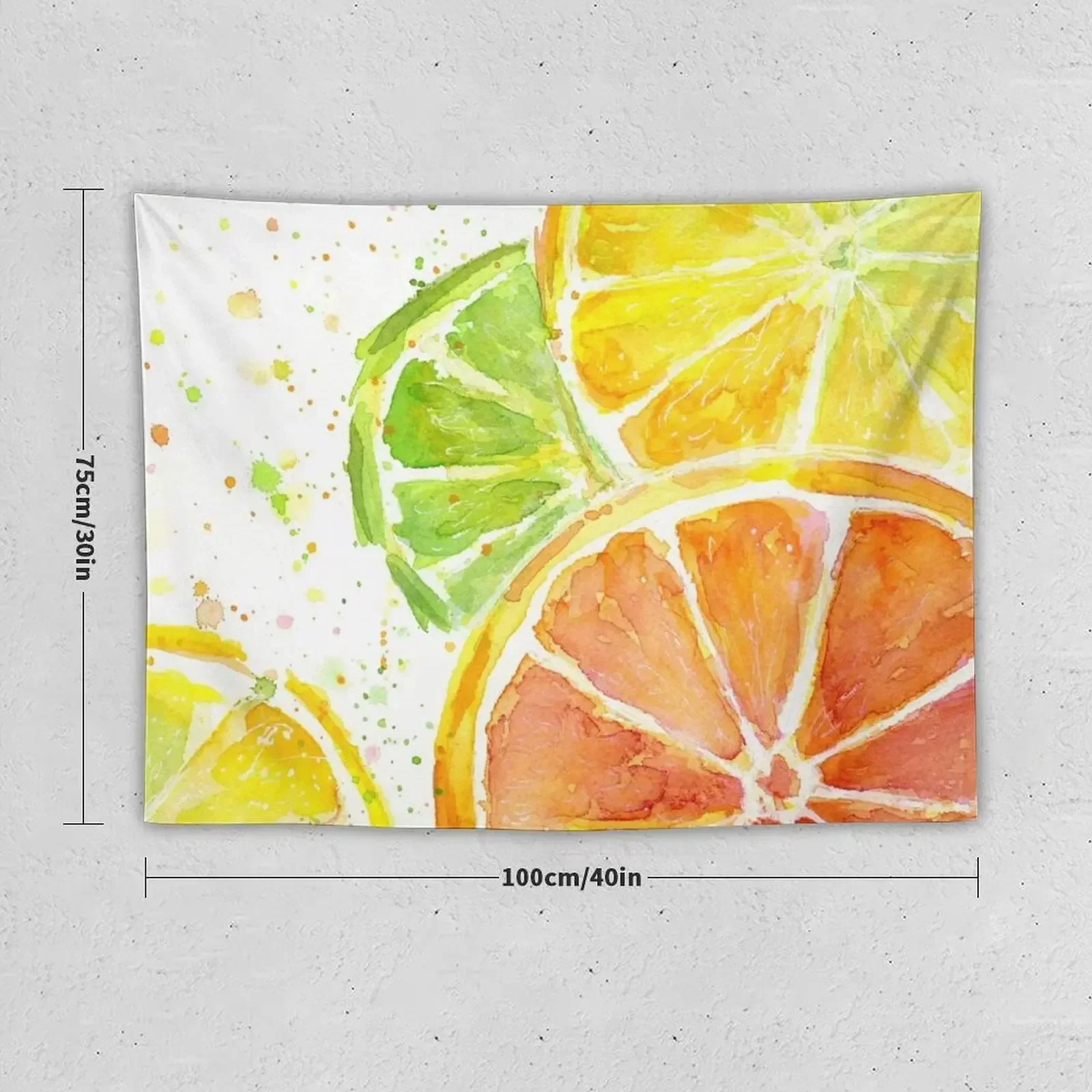 Сочные фрукты цитрусовых акварель картина еды вкусный художественный гобелен