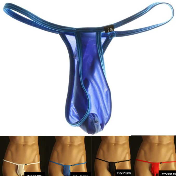 

Men's Thong Comfortable Ice Silk Fabric T Pants Fashion Sexy Low Waist Single Ding Pants U Convex Men's Underwear Antibacterial