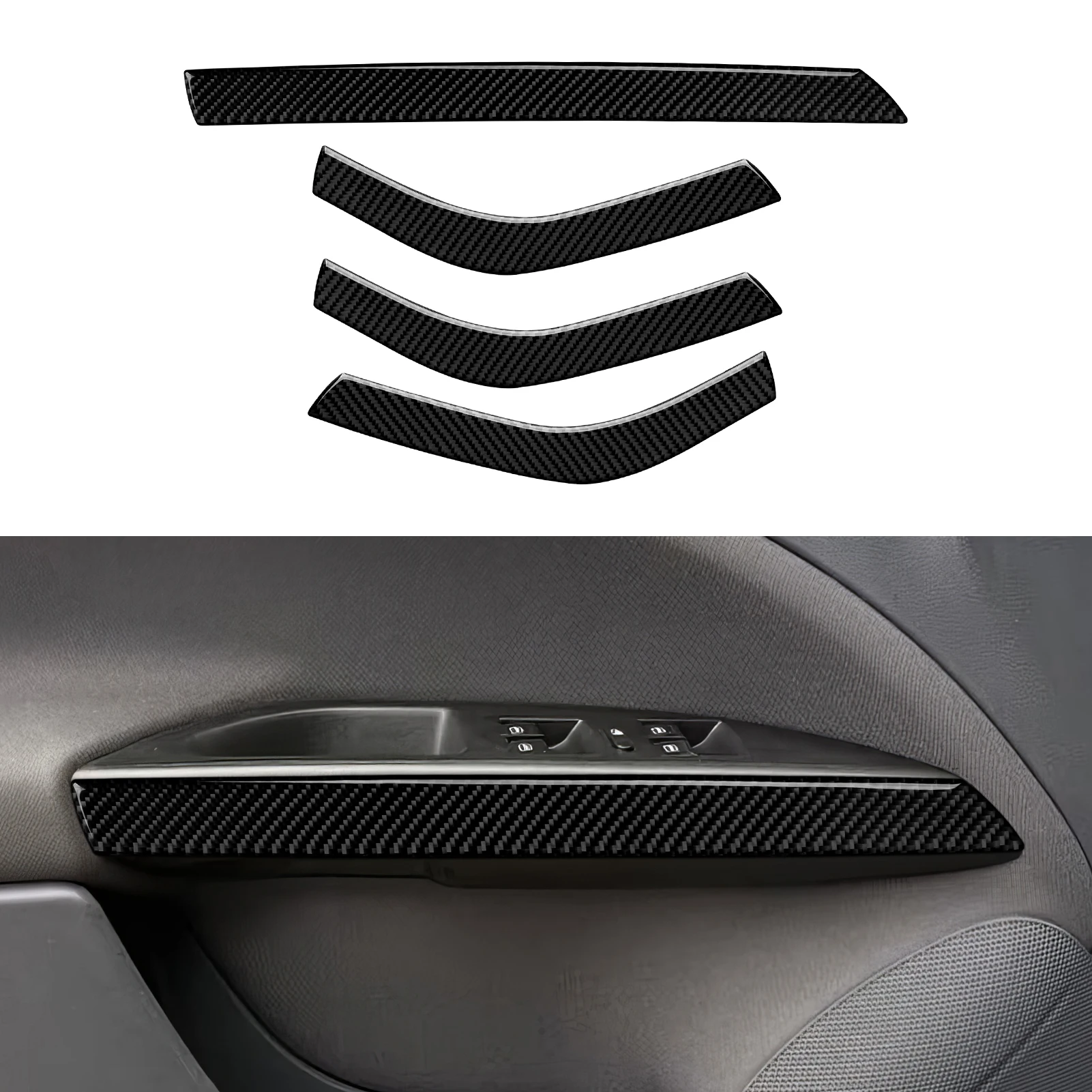 

Для Seat Altea Toledo (2004-2015) аксессуары для отделки, внутренняя наклейка из углеродного волокна, декоративная полоса панели подлокотника двери автомобиля.