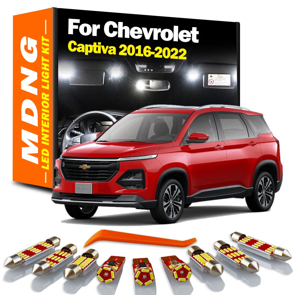 

MDNG 14Pcs Canbus For Chevrolet Chevy Captiva 2016 2017 2018 2019 2020 2021 2022 Vehicle Bulbs LED Interior Map Dome Light Kit