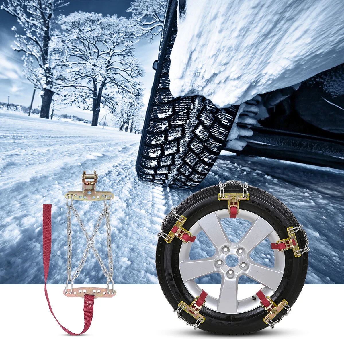 

1PC Anti-Skid Vehicle SUV Wheel Chain Truck Car Wheel Tire Snow Ice Chain Belt