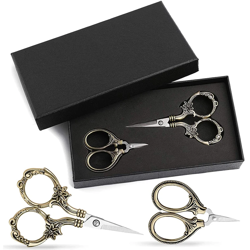 

KAOBUY 2PCS Embroidery Scissors Retro Scissor Stainless Steel High Quality Suitable for Professional Tailor Sewing and Quilting