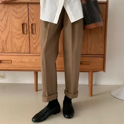 French Vintage 2024 High Waist Loose Slim trousers Versatile Casual stye  Straight Pants