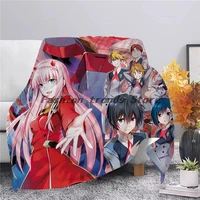 cloocl anime darling in the franxx warm flannel blanket 3d printing zero two throw blanket office nap blanket