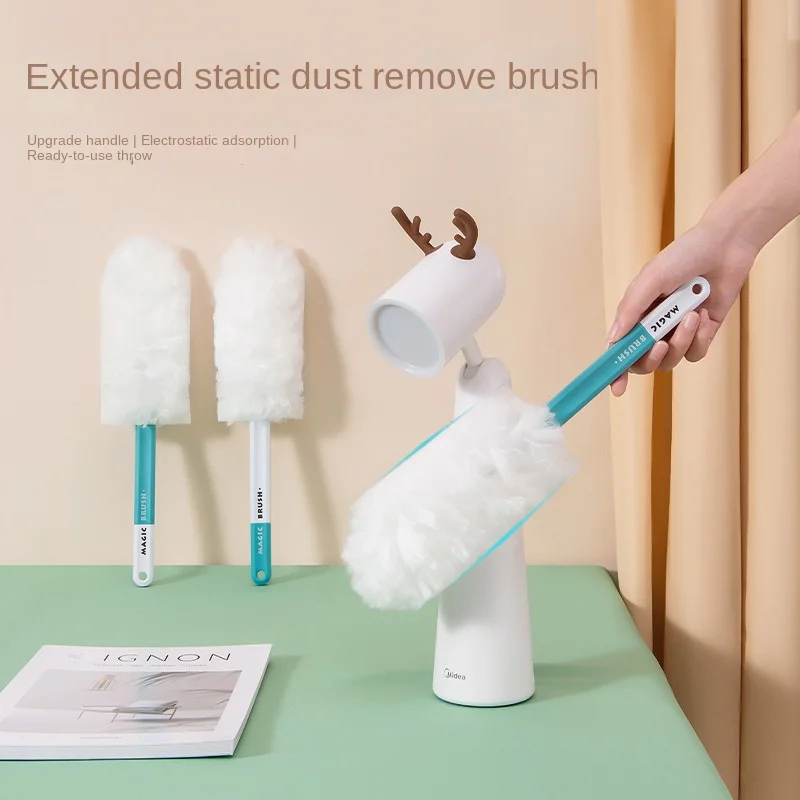 

Household Dust Duster With 6 Pieces Of Replacement Cloth Magic Electrostatic Precipitator Cleaning Brush Cleaning Tools