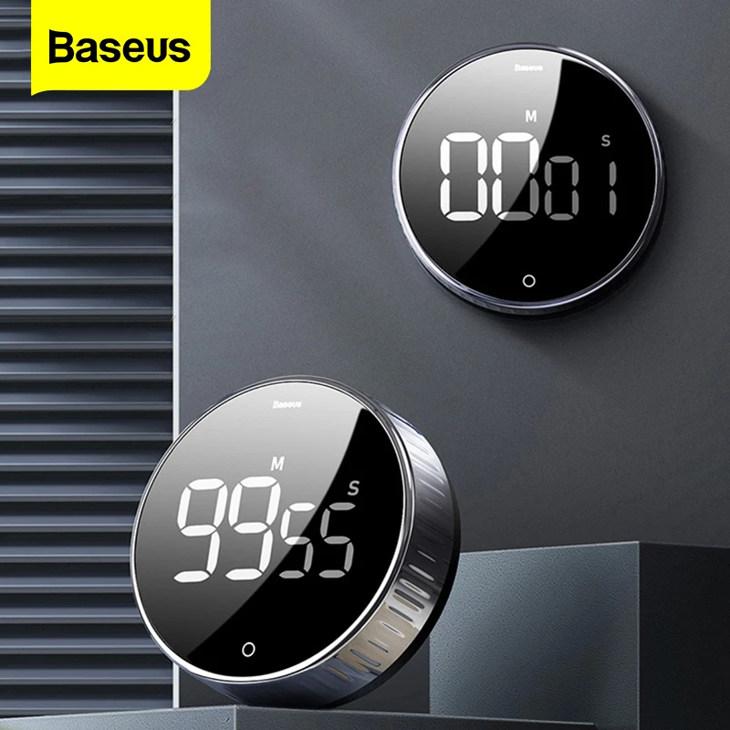 

Baseus LED Digital Kitchen Timer For Cooking Shower Study Stopwatch Alarm Clock Magnetic Electronic Cooking Countdown Time Timer