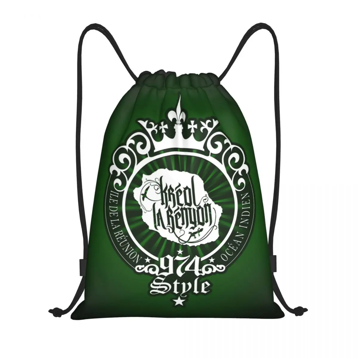 

Custom Kreol La Renyon 974 Style Drawstring Bags Women Men Lightweight Sports Gym Storage Backpack