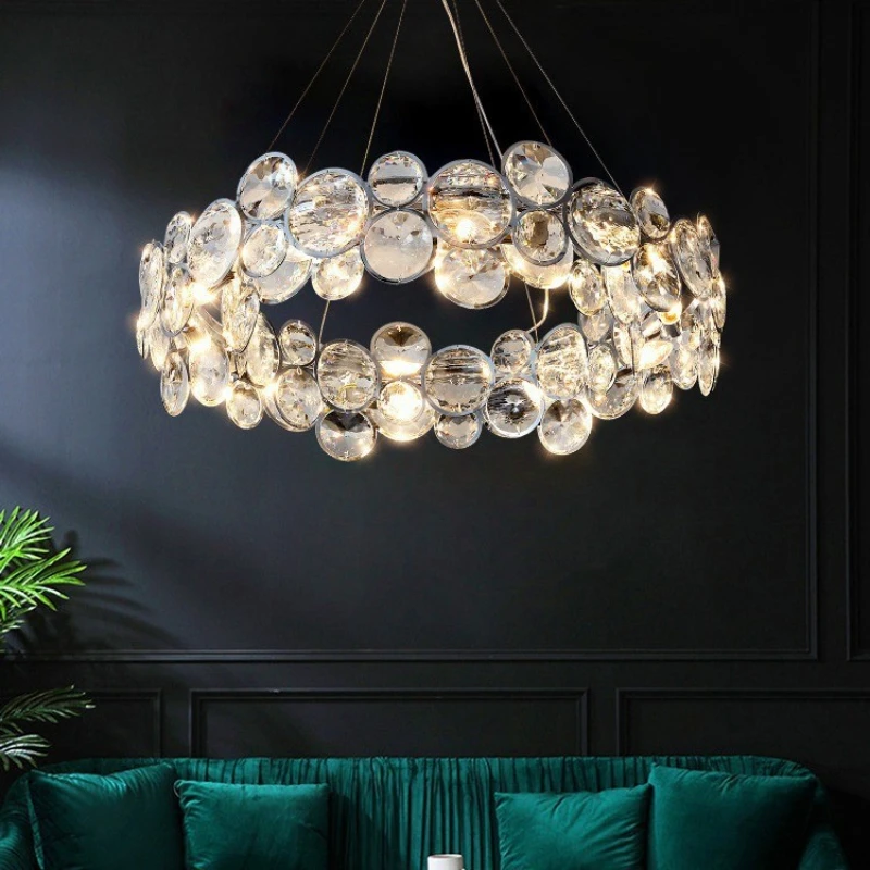 2025 современные светодиодные люстры для гостиной столовой роскошные хрустальные