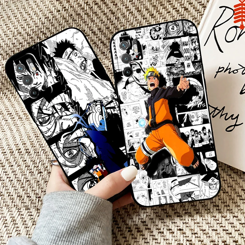 

Anime Naruto Akatsuki Comics For Xiaomi Poco M3 PRO 5G For POCO X3 Pro NFC X3 F3 GT Phone Case Back Liquid Silicon Funda Black