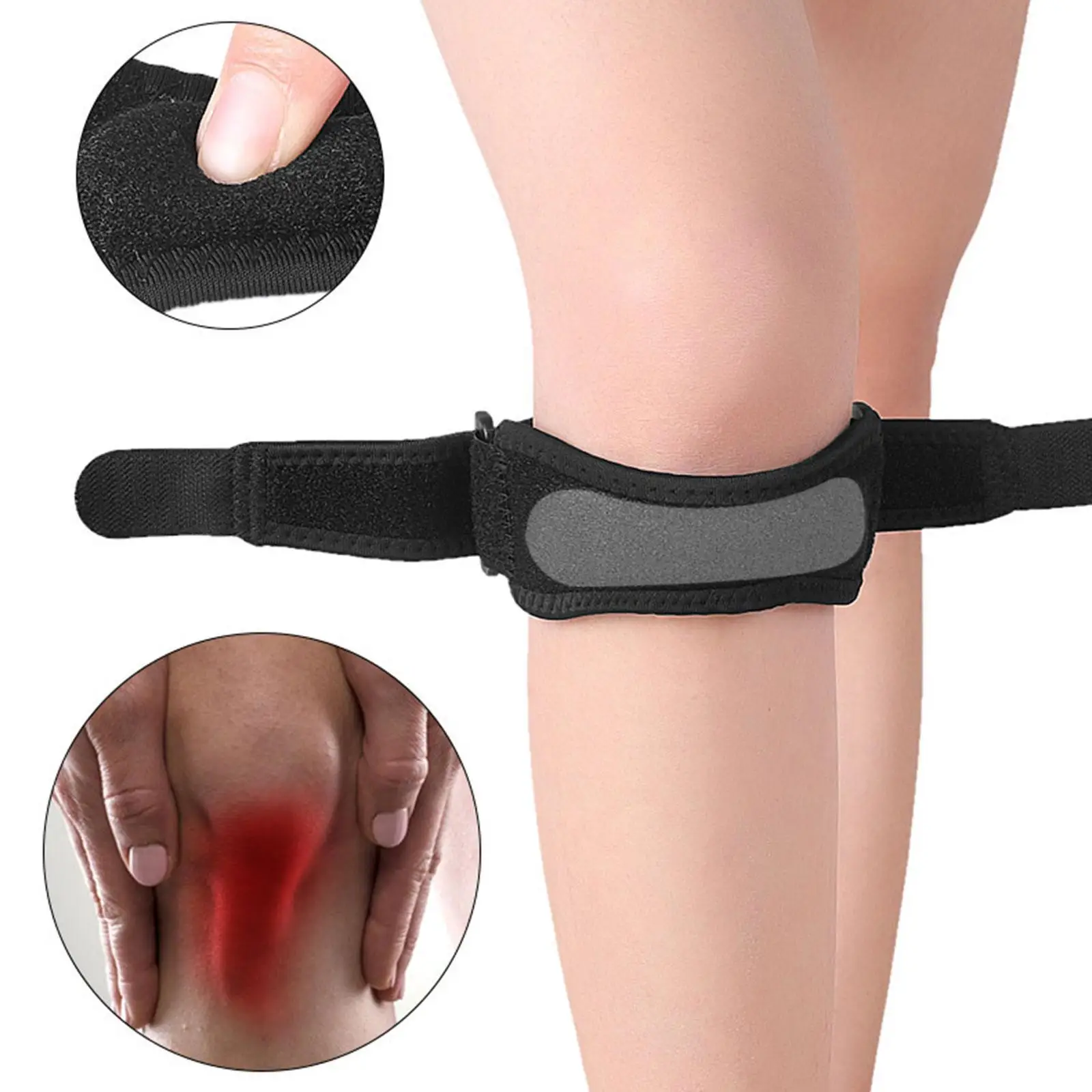 

Sports Adjustable Patella Knee Support Straps Knee Tendon Pain Relief Brace for Running, Hiking, Tendonitis, Jumpers Knee