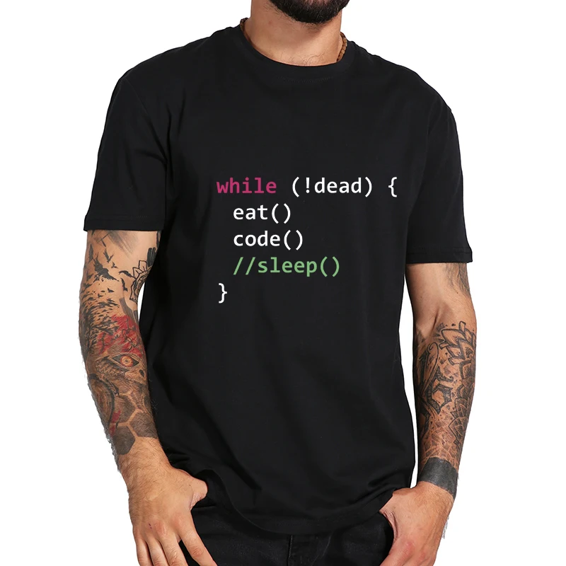 

Computer Science Python Programmer Eats Code Sleep T Shirt 100% Cotton Tee Tops High Quality Cloth T-shirt