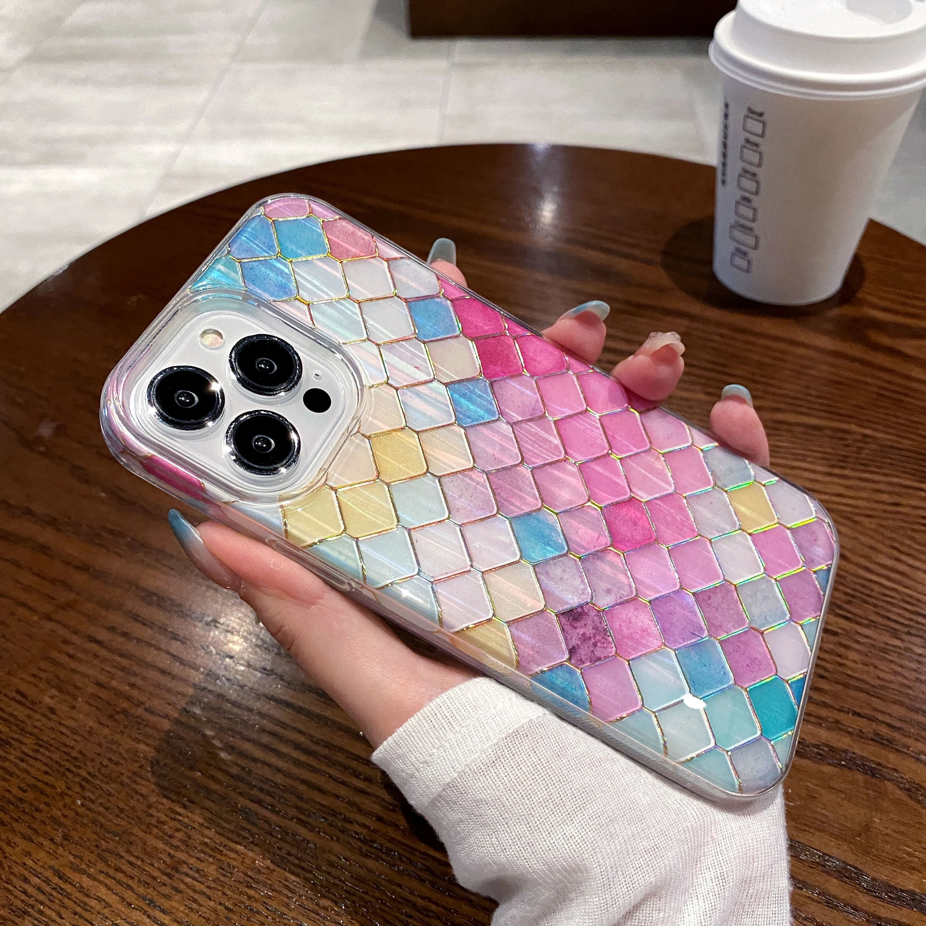 Модный Цветной квадратный сетчатый чехол для телефона iPhone 14 13 12 11 Pro Max