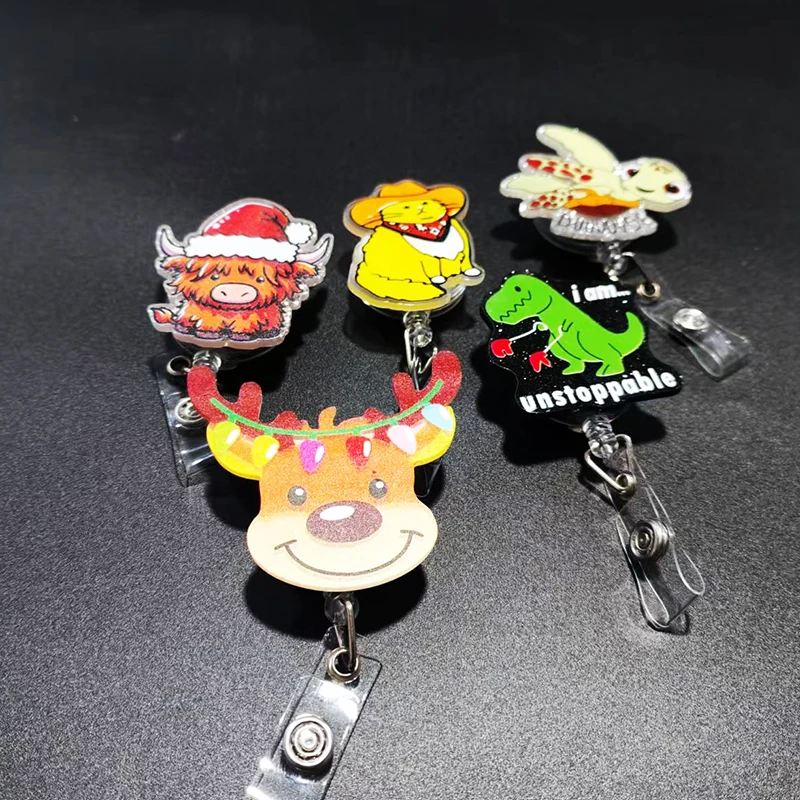 Забавная катушка для значка с желтым котом выдвижная милая идентификационная