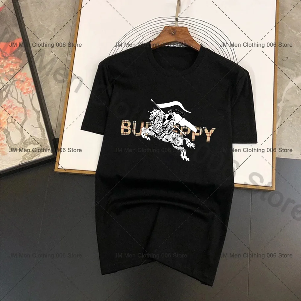 

Summer Men's T-Shirt Horse Riding Print Cotton T-Shirt Luxury Bear Brand Short Sleeve Tees Hip Hop Casual Streetwear Y2K Tops