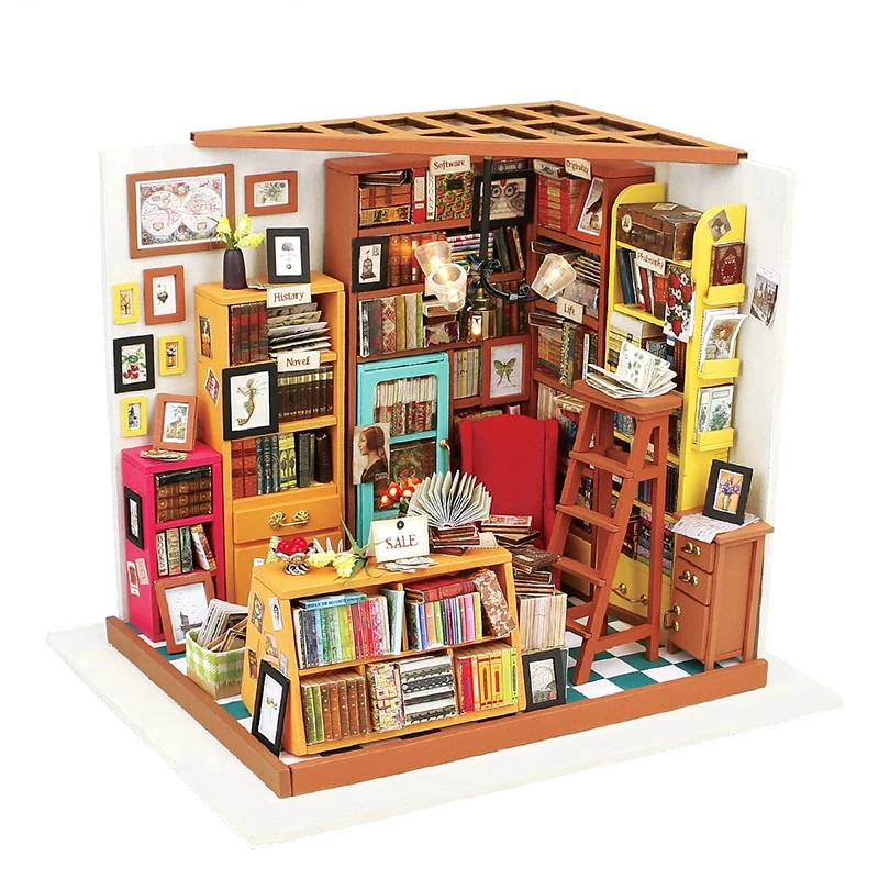 

Rolife Miniature Dollhouse Wooden Birthday Gift DG102 Sam's Study Room