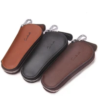 zipper section key case unisex auto key holder men key cover for honda universal key fob pouch remote control holder accessories