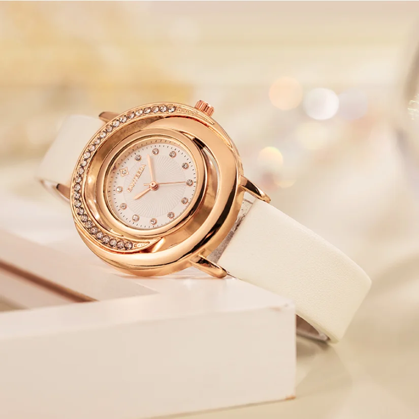 

New Hot Women Watches Luxury Brand Women Quartz Watch Women Crystal Leather Strap Dress Watches For Women Gifts Relogio Feminino