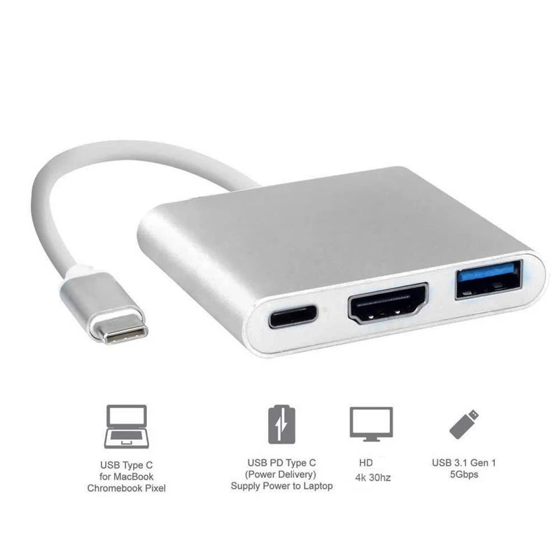 Адаптер USB 3.0 Type-C в HDMI-совместимый с 3 1 PD для быстрой зарядки хаб-конвертер Macbook Air Pro