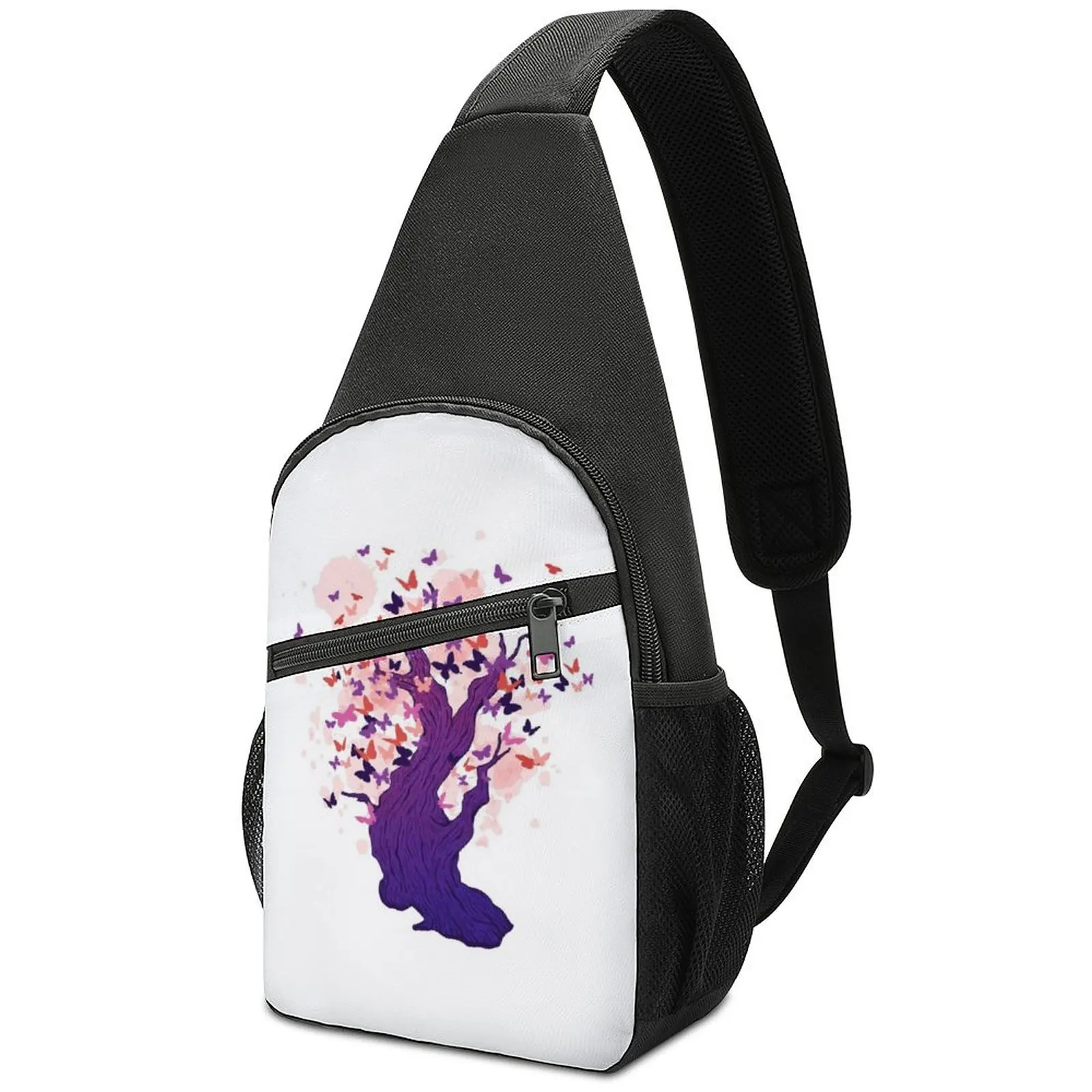

Beautiful Butterfly Tree Chest Bags Men Insect Lover Bicycle Shoulder Bag Vintage Print Small Bag School Streetwear Sling Bags