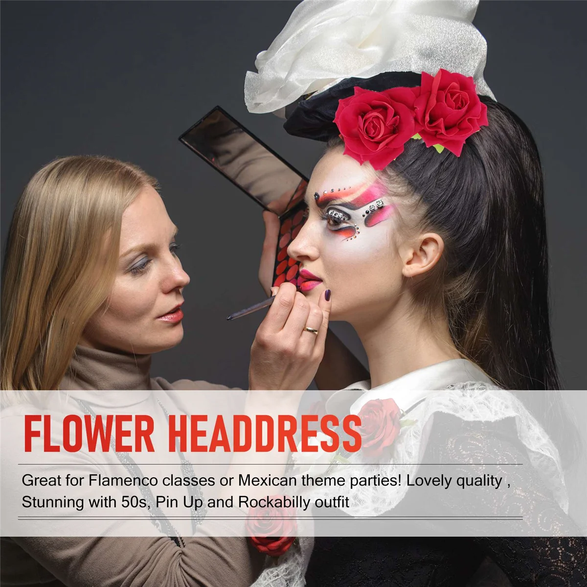 Заколка для волос с цветком розы шпилька танцовщицы фламенко брошь женская