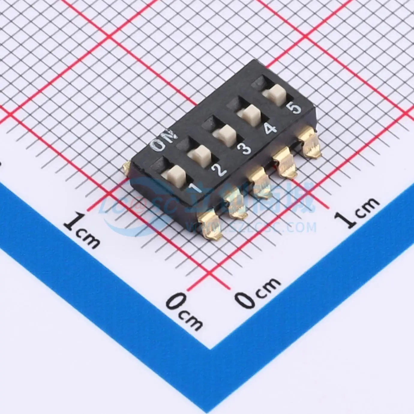 Фото 16 шт. DSIC-05-LS-GER SMD P 2,54 мм SPST 5 2,54 мм DIP-переключатель №1