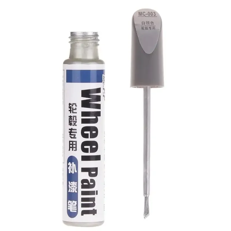 

1 шт. 12 мл серебристо-черный сплав колесо вверх Ручка Ремонт краски производитель царапин кисть для краски с царапинами закручивание ступицы распылитель колесо C0D5