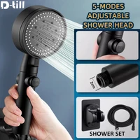 d till bathroom high pressure shower head rainfall hand stop accessories set watering can water saving hygienic showers complete
