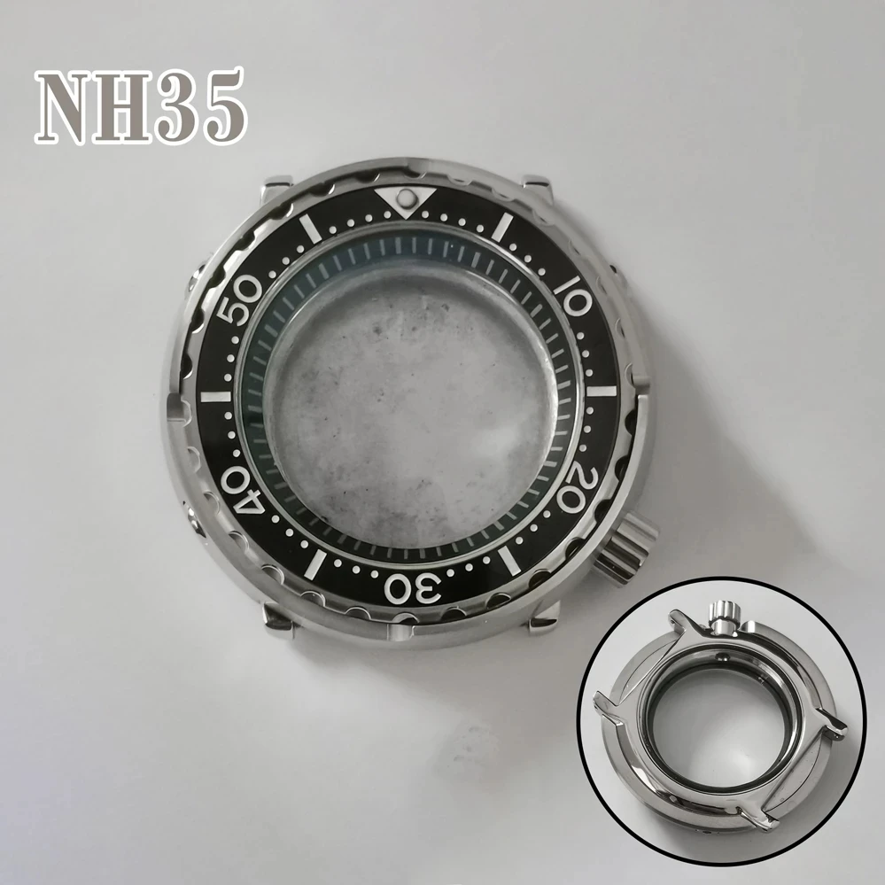

Black Inner Shadow 45mm Watch Case Mineral Glass Stainless Steel Case Watch Accessories Suitable for NH35/NH36 Movements
