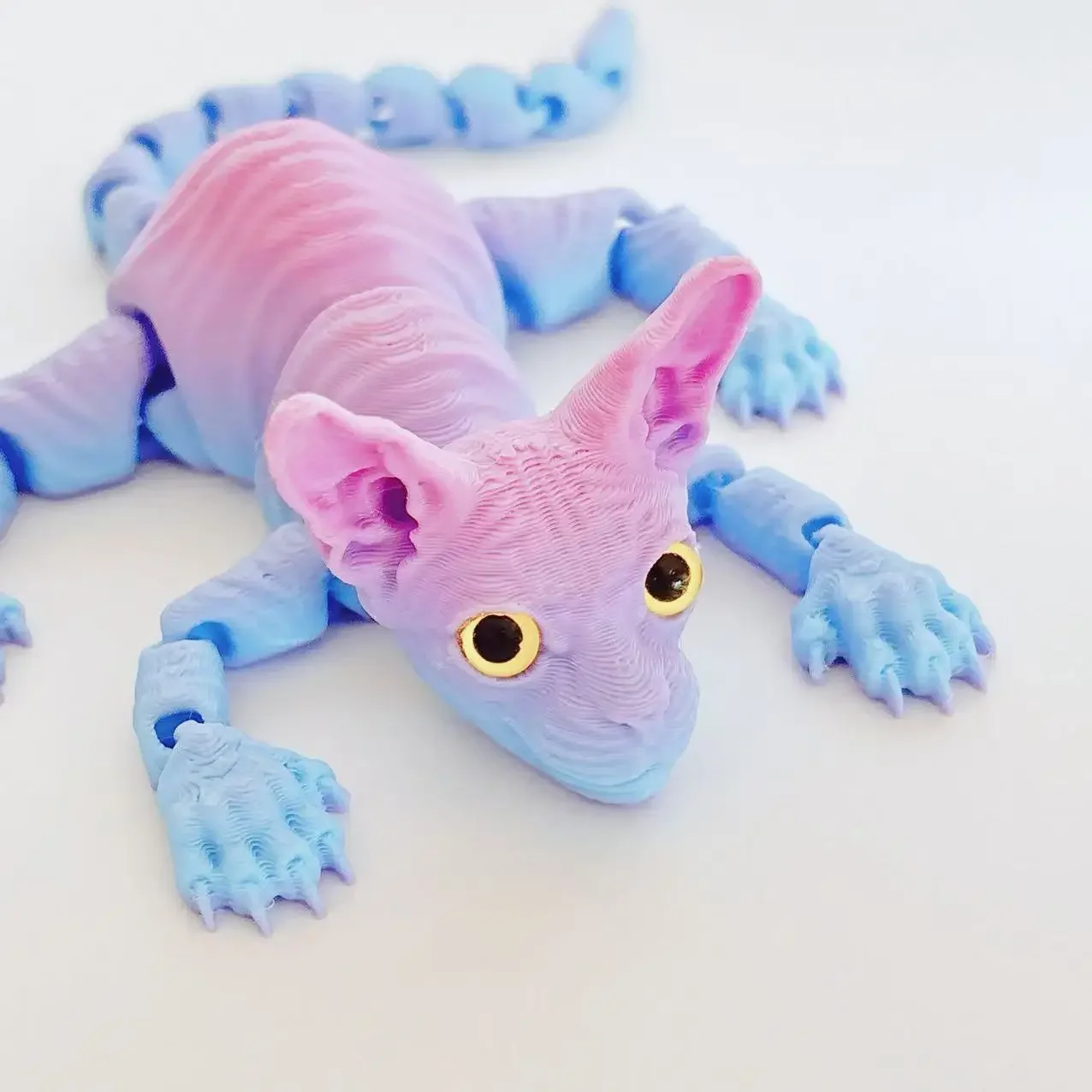 Фото Фигурка кошки с 3D принтом, реалистичные мини-животные, игрушка, многошарнирный подвижный домашний декор, красочный настольный ремесленный орнамент, подарок на день рождения №2