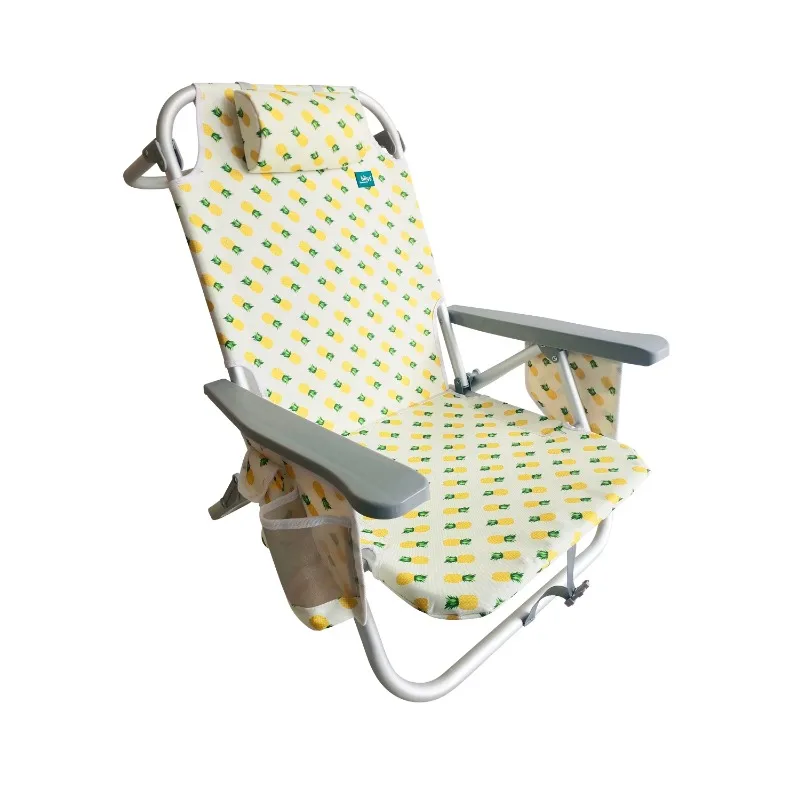 W/ Detachable Cooler Bag, 5 Reclining Positions, 275 Lb. Capacity (pineapple)