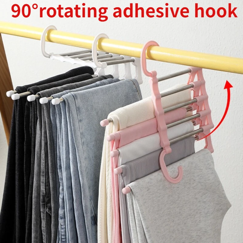 

Closet Hanger Storage Pant Trouser Magic Rack Stainless Rack Folding In Hangers Shelves Wardrobe Steel 5 Bedroom Tie Organizer 1