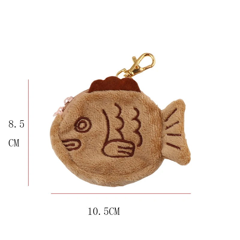 Cute Plush Snapper Fish Doll Coin Purse New Japan Style Wrist Bag Key Mini Cute Zipper Girl Coin Wallet Earphone Bag KeyChain