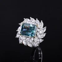 new fashion s925 silver inlaid 5a zircon ladies temperament colorful treasure closed ring