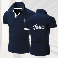the latest summer men i believe in jesus christ print beach sports short sleeved casual loose all match short sleeved top