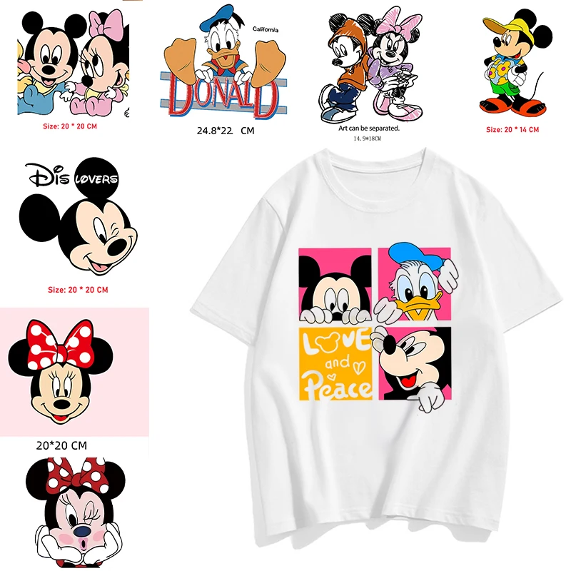

Cartoon Mickey Mouse Patches for Clothing Disney Heat Transfer Stickers for Women T Shirts/Sweatshirt Boys Girls Kawaii Custom