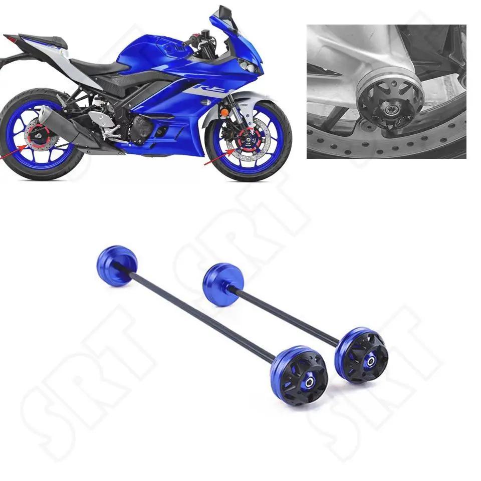 

Fits for Yamaha YZF R3 R25 ABS YZF-R3 YZF-R25 2015-2020 Motorcycle Front And Rear Wheel Fork Axle Sliders Cap Crash Protector