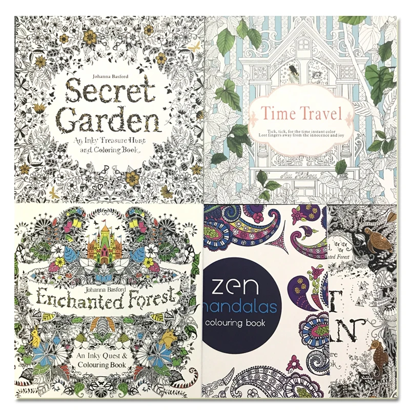 Книга раскрасок "24 страницы. Граффити, рисование, искусство для взрослых и детей. Антистресс. Тайный сад. Мандалы. Книги для раскрашивания".