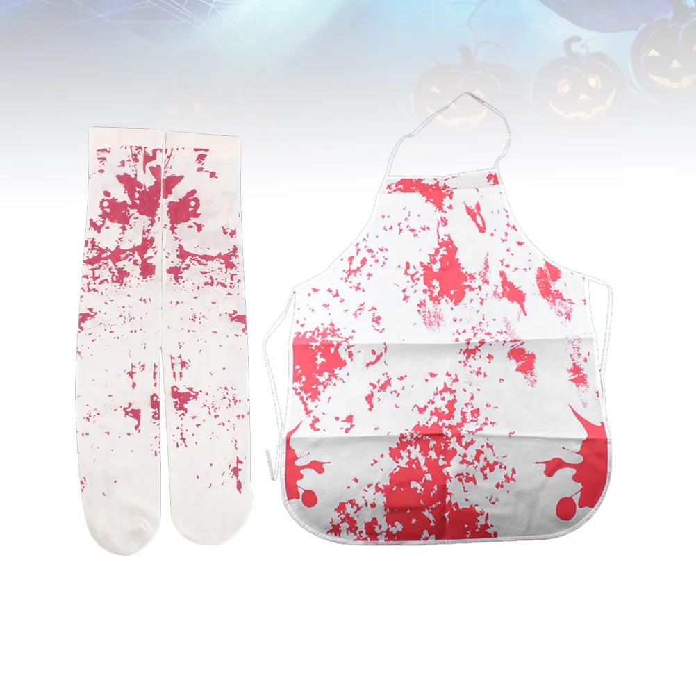 

2 Pcs Carnival Halloween Socks Clothing Cosplay Props Apron Party Costume Nurse