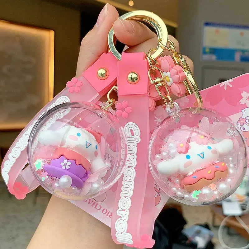 

Sanrio My Melody Cinnamoroll Cartoon Anime Cute Cherry Blossom Diary Series Keychain Female Car Key Chain Exquisite Bag Pendant