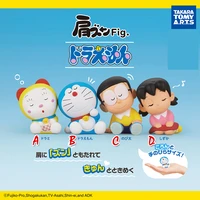 japan anime tomy gachapon gacha capsule toy shoulder by shoulder sitting position doraemon sleep doll table figure ornaments