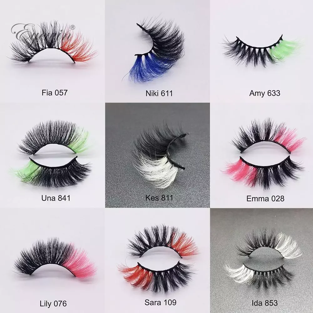 

Color Eyelashes Faux Mink 20 mm Eyelash Bulk Wholesale Dramatic Fluffy Colorful Lash Makeup Beauty Colored Lashes Handmade Soft
