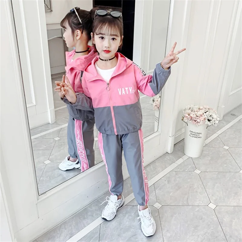 2 шт./комплект детский хлопковый комплект из куртки на молнии и брюк |