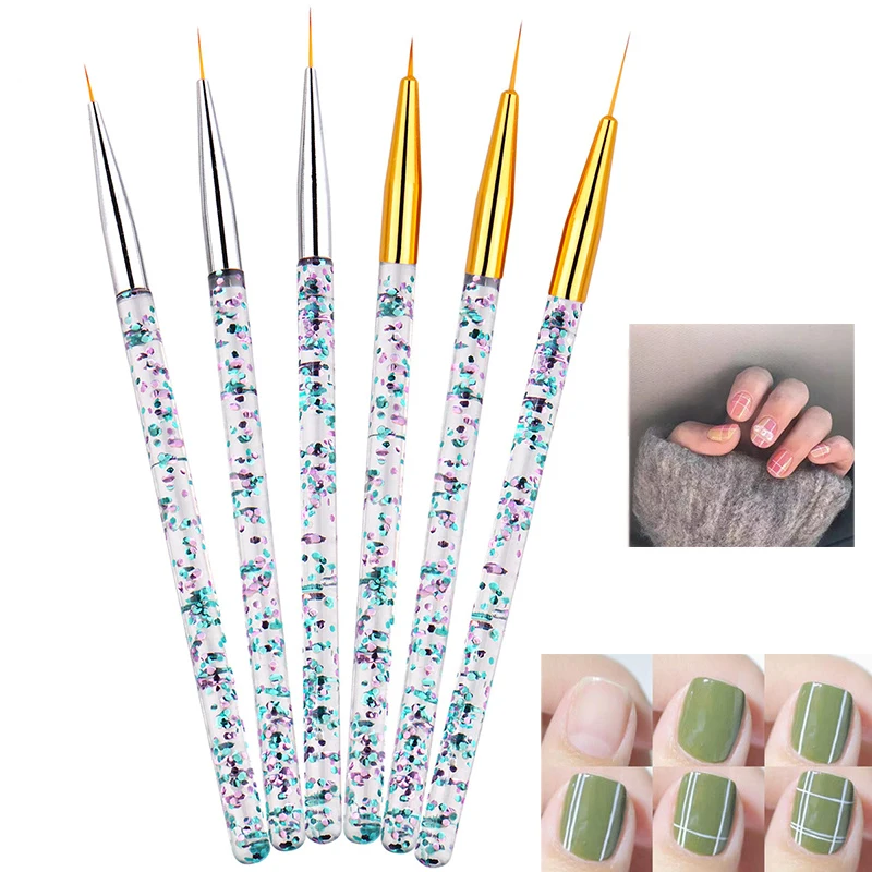 

7/9/11mm 3pcs Nail Art Liner Brush Ultra Fine Brush French 3D Tips Stripe Flower Painting Stripes DIY Drawing Pen Manicure Tool