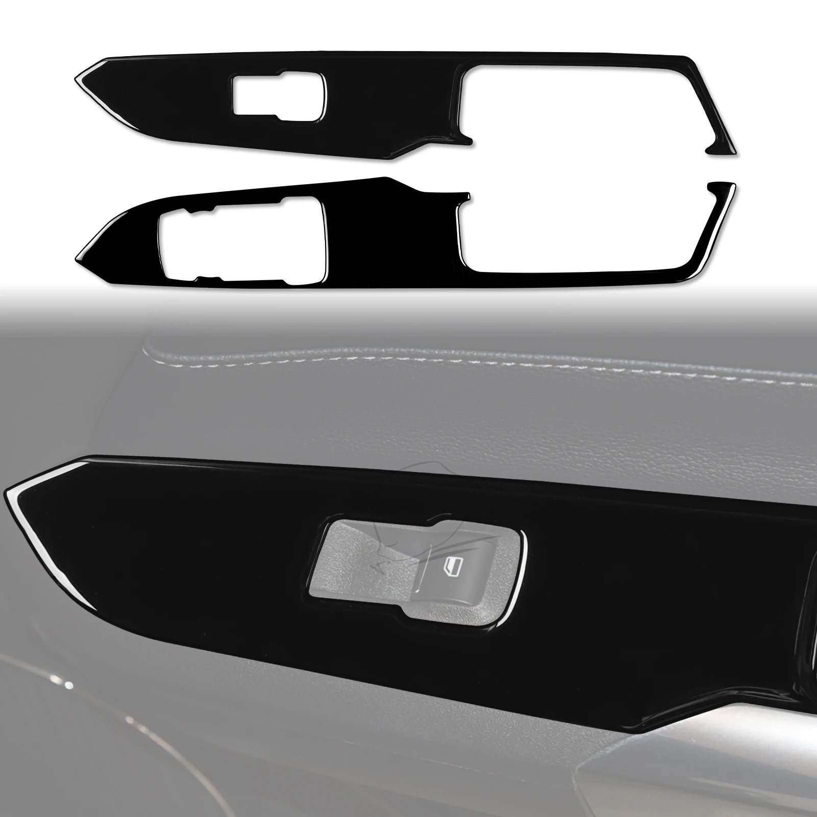 

Панель переключателя оконного подъемника, декоративная накладка, наклейка на крышку для Ford Mustang 2015 2016 2017 2018 2019, автомобильные аксессуары, черный АБС-пластик